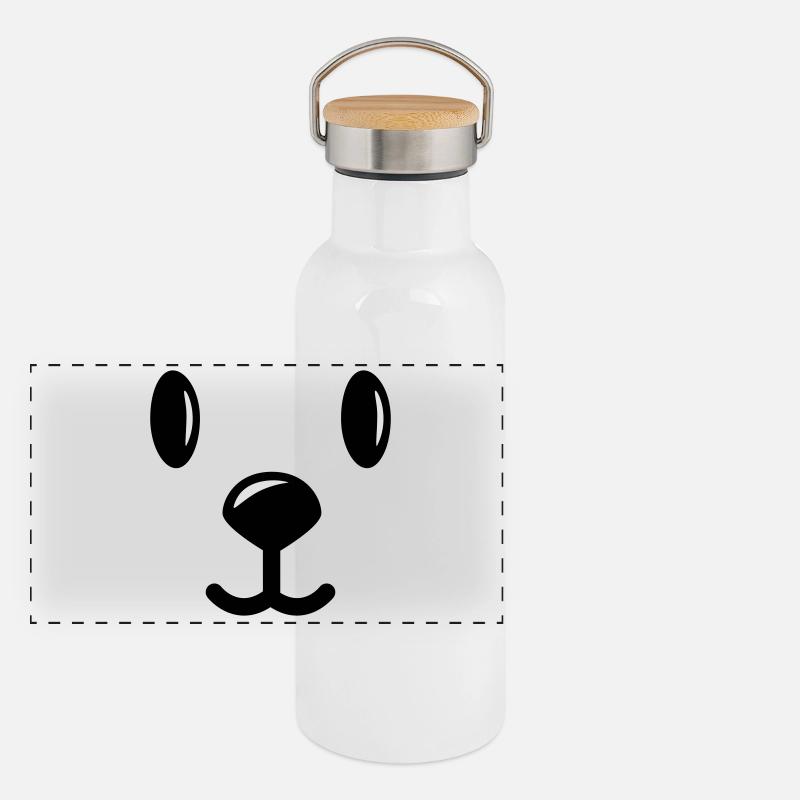 teddy bär bärchen smiley face Gourde isotherme avec bouchon en bambou