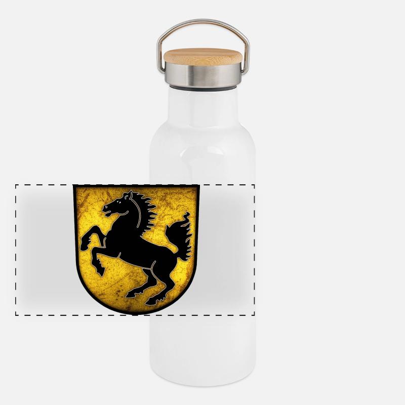 Stuttgart - Stuttgarter Wappen Panorama Thermosflasche mit Bambusdeckel