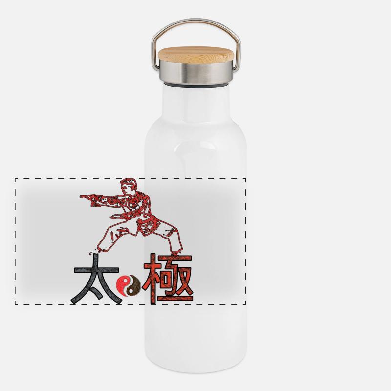 Combattants de Taichi Gourde isotherme avec bouchon en bambou