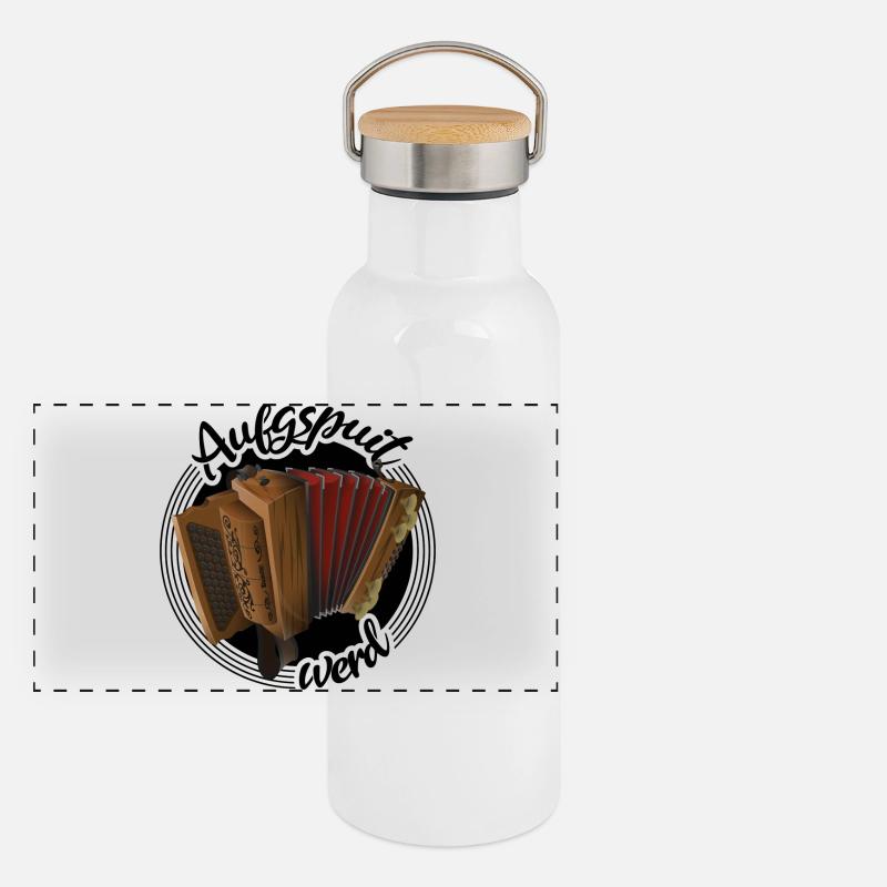 Steirische Harmonika - Aufgspuit werd | ZiachON! Panorama Thermosflasche mit Bambusdeckel