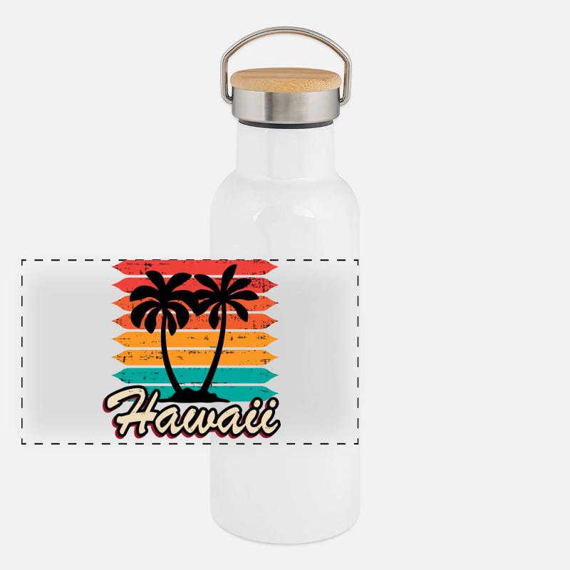 Panorama Thermosflasche mit Bambusdeckel