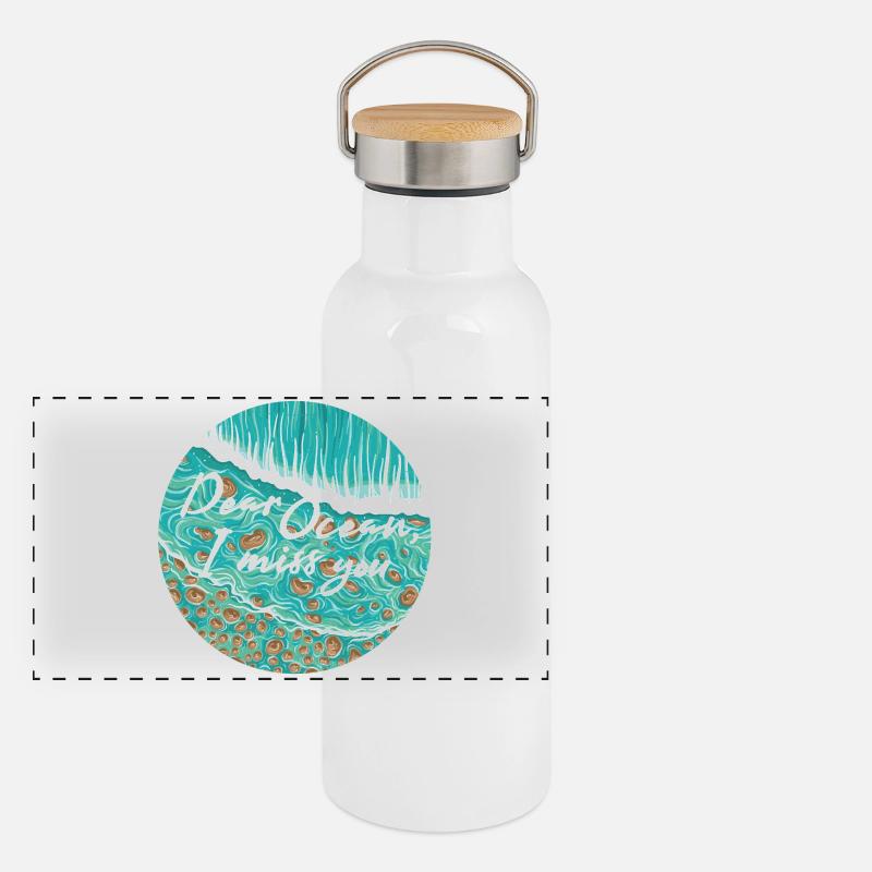 Dear Ocean Panorama Thermosflasche mit Bambusdeckel