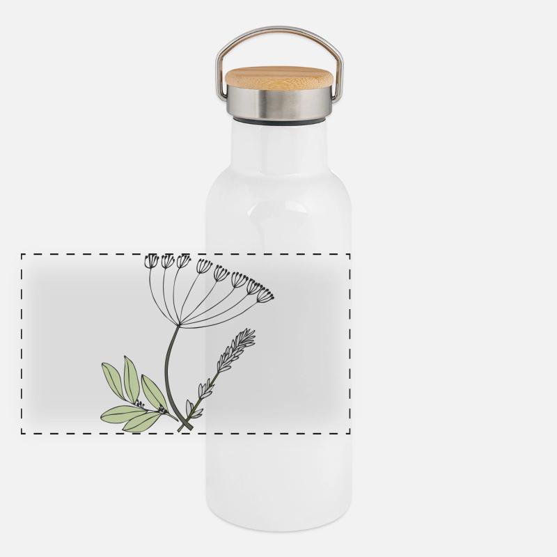 Herbes Gourde isotherme avec bouchon en bambou