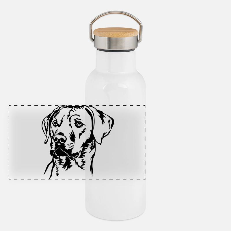 Rhodesian Ridgeback head Panoramic Thermal Bottle with Bamboo Lid