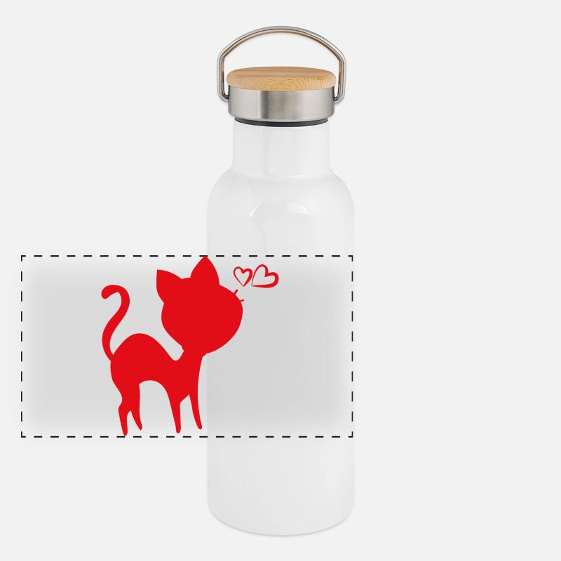 cat Gourde isotherme avec bouchon en bambou