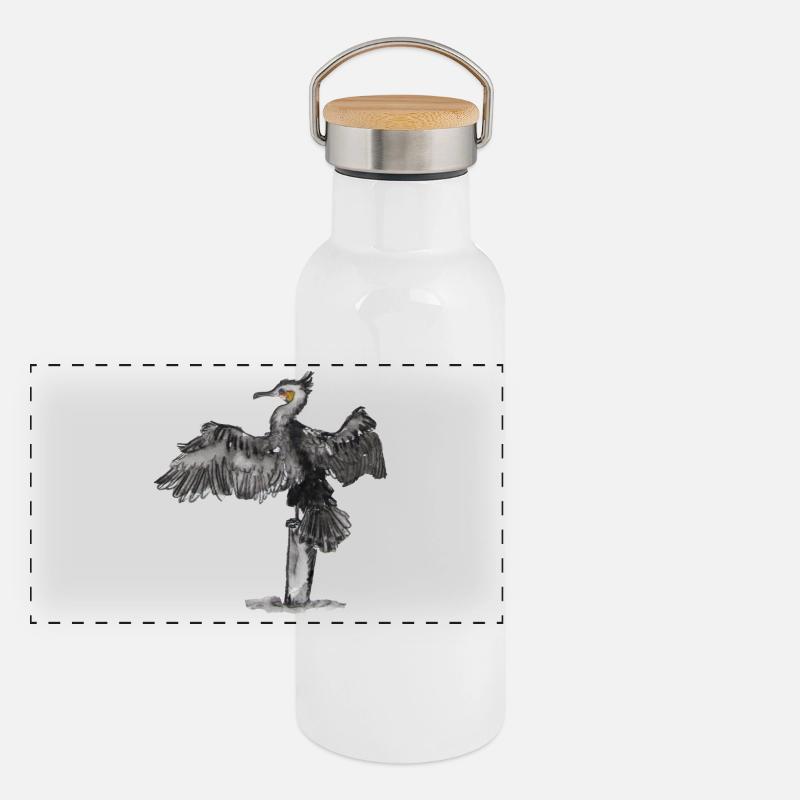 Kormoran Panorama Thermosflasche mit Bambusdeckel