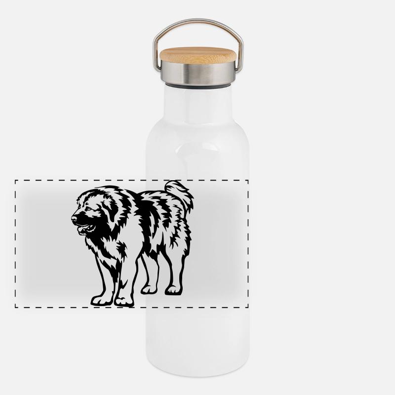 Kaukasischer Owtscharka Panorama Thermosflasche mit Bambusdeckel