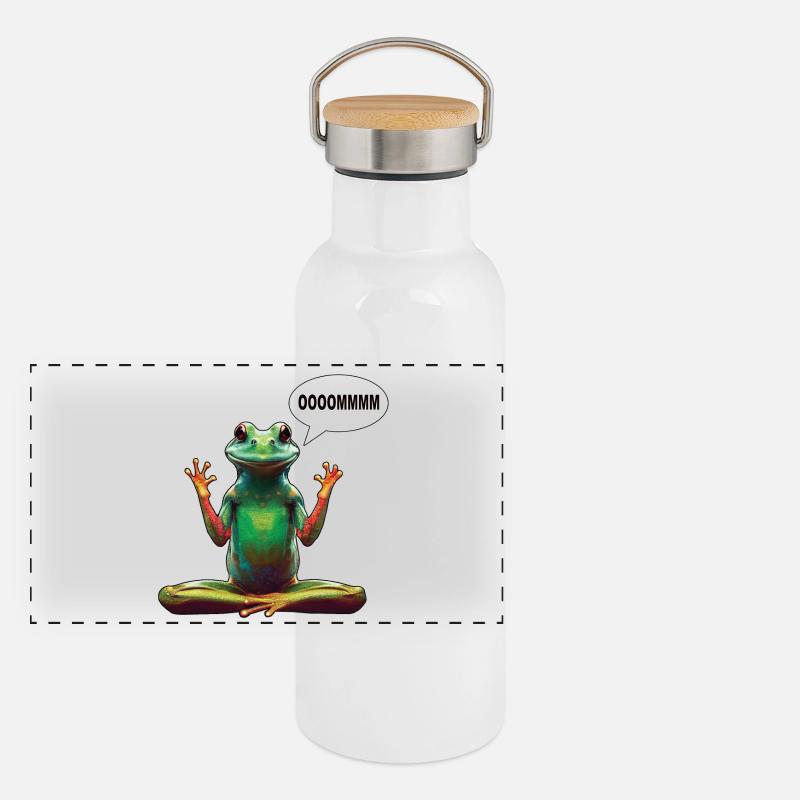 Grenouille de yoga Gourde isotherme avec bouchon en bambou