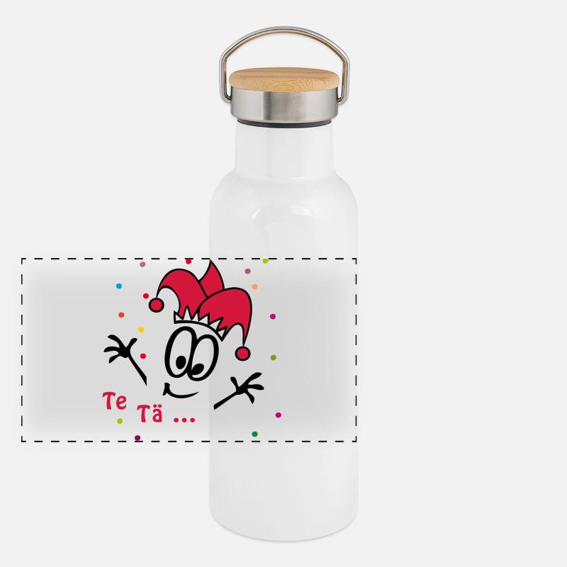 Carnival, Carnival, Confetti Panoramic Thermal Bottle with Bamboo Lid