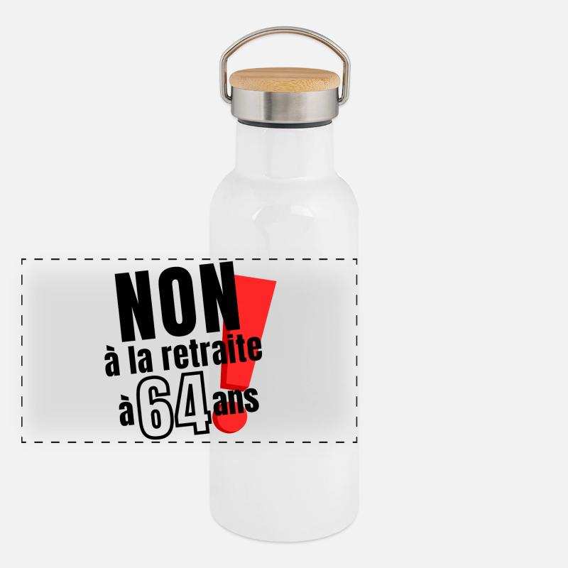 réforme des retraites, retraité, réforme Macron Gourde isotherme avec bouchon en bambou