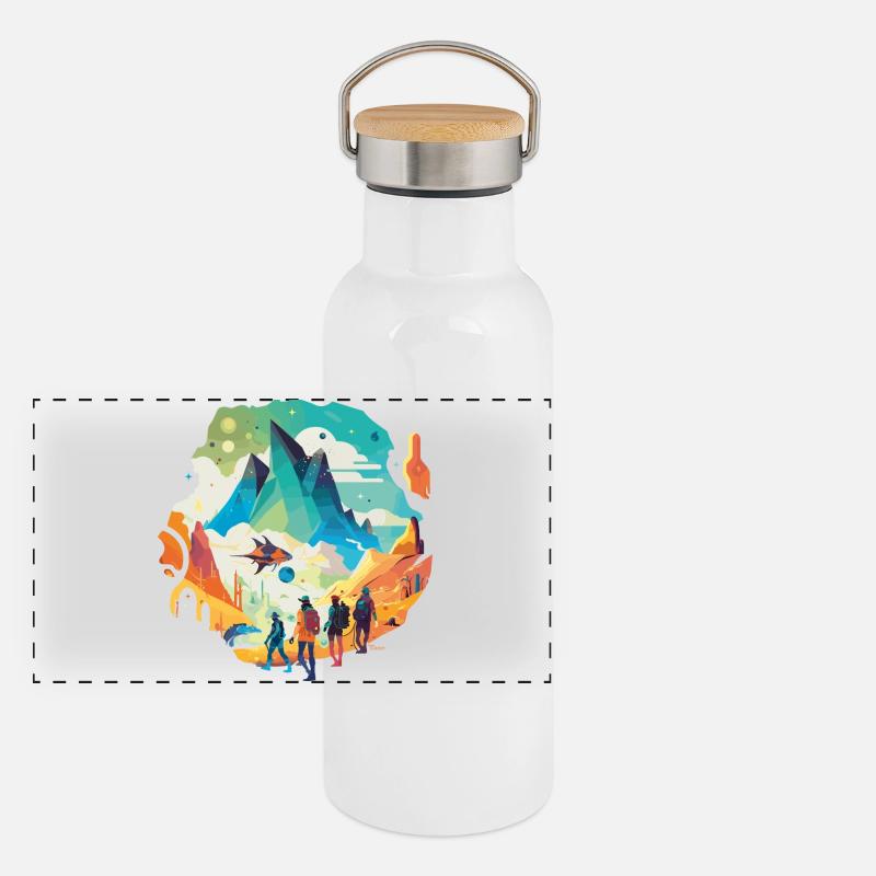 Voyage au centre de la Terre Gourde isotherme avec bouchon en bambou