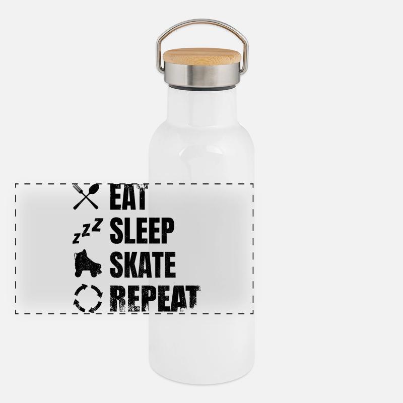 Roller skating routine Panoramic Thermal Bottle with Bamboo Lid
