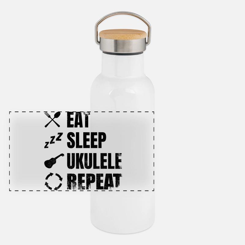 Ukulele Love Panoramic Thermal Bottle with Bamboo Lid