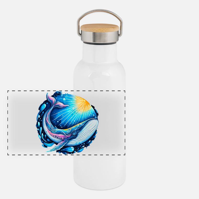 Baleine Gourde isotherme avec bouchon en bambou