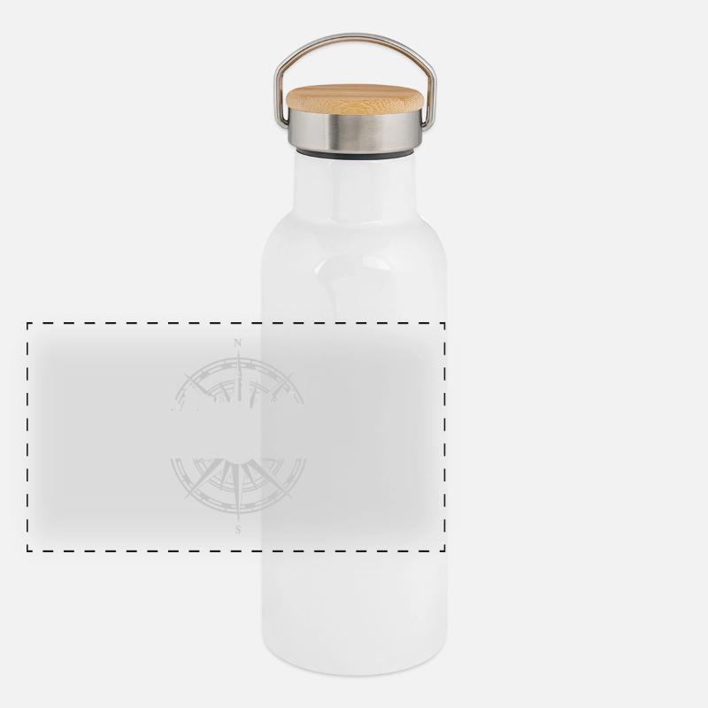 Skyline Rügen Panorama Thermosflasche mit Bambusdeckel