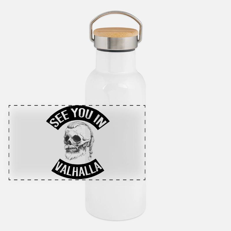 See You in Valhalla Panorama Thermosflasche mit Bambusdeckel