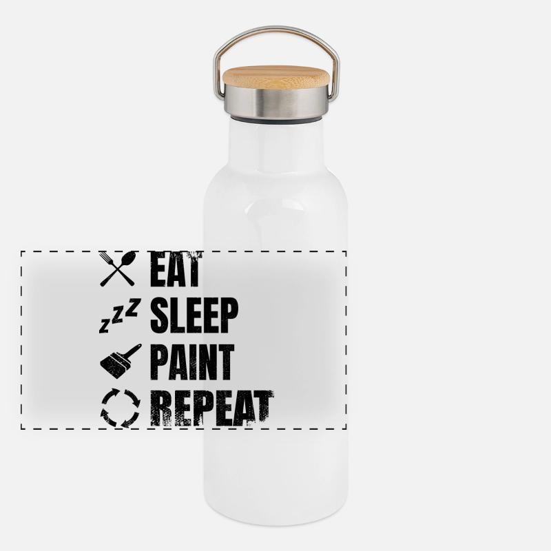 Maler Zeitplan Panorama Thermosflasche mit Bambusdeckel