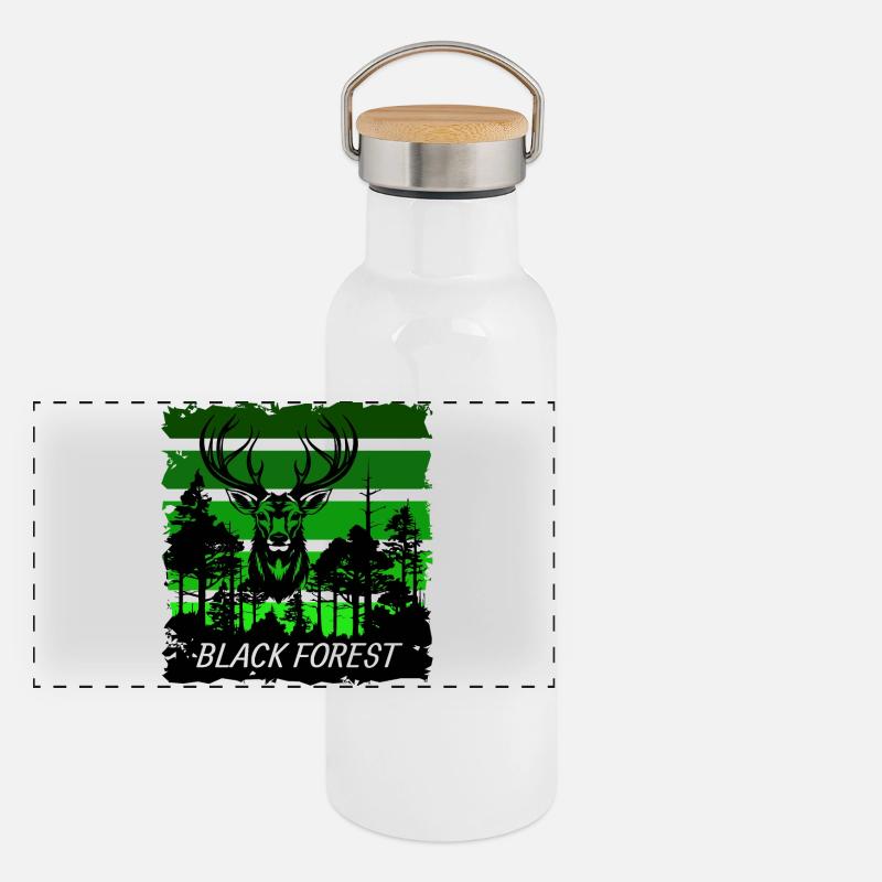 Black Forest Panorama Thermosflasche mit Bambusdeckel