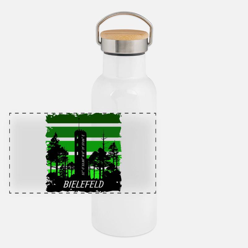 Bielefeld Panorama Thermosflasche mit Bambusdeckel