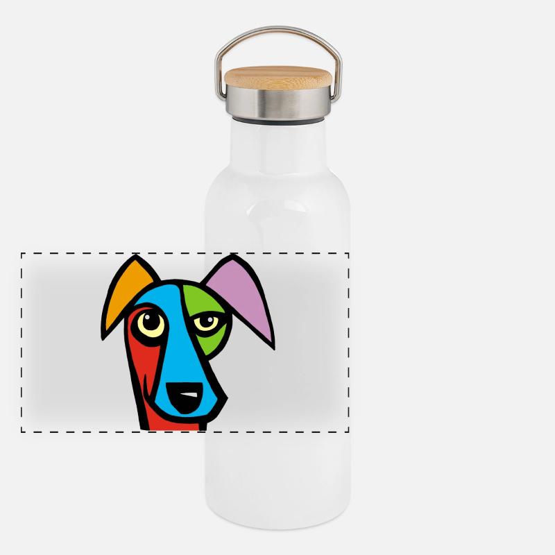 Funny Dog Panoramic Thermal Bottle with Bamboo Lid