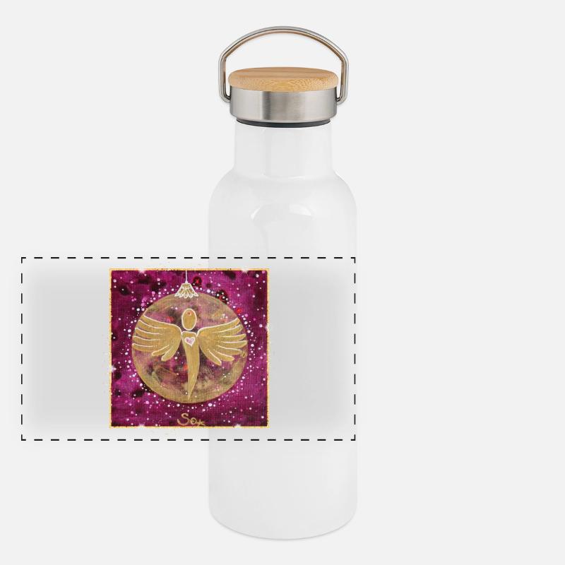 Christmas Ball Angel Magic Sonja Ariel von Staden Panoramic Thermal Bottle with Bamboo Lid