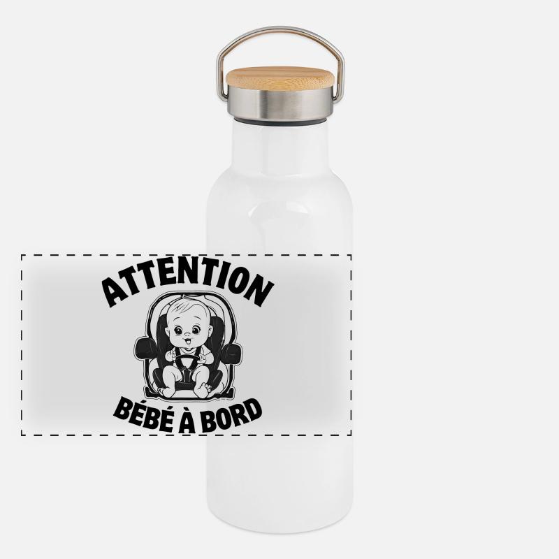bébé à bord, enfant, bébé Gourde isotherme avec bouchon en bambou