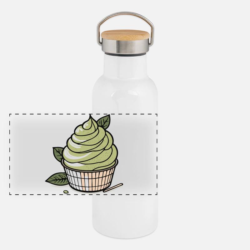Matcha IceCream Panoramic Thermal Bottle with Bamboo Lid
