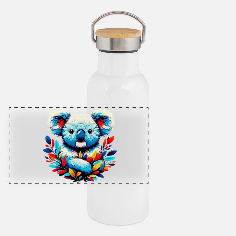 Koala Panorama Thermosflasche mit Bambusdeckel