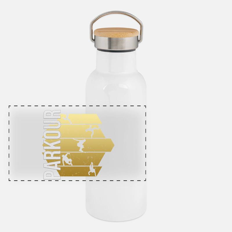 Parkour Panorama Thermosflasche mit Bambusdeckel