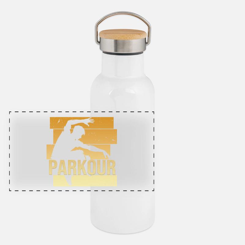 Parkour Panorama Thermosflasche mit Bambusdeckel