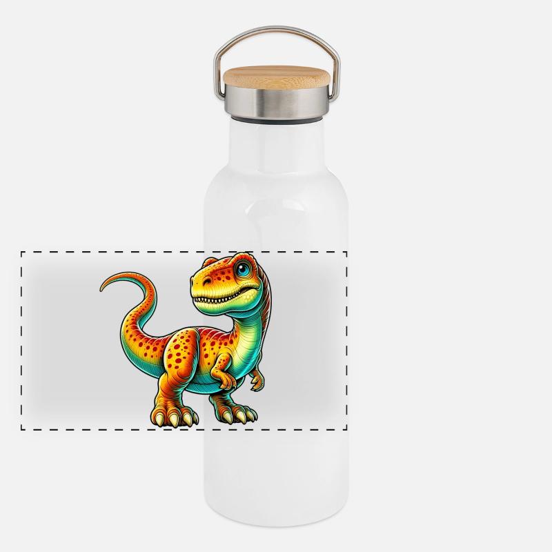 Dinosaure Gourde isotherme avec bouchon en bambou