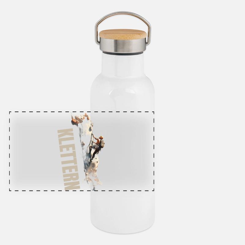 Klettern Panorama Thermosflasche mit Bambusdeckel