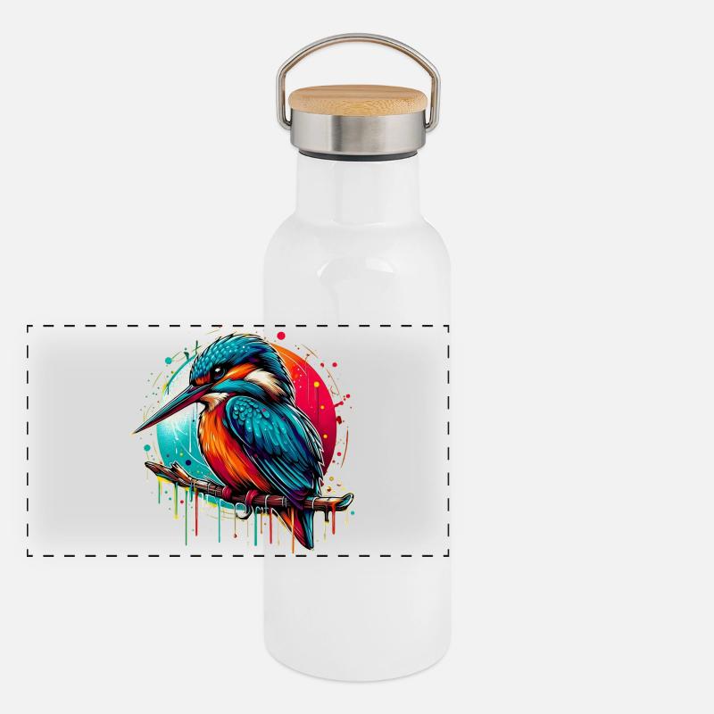 Martin-pêcheur Gourde isotherme avec bouchon en bambou