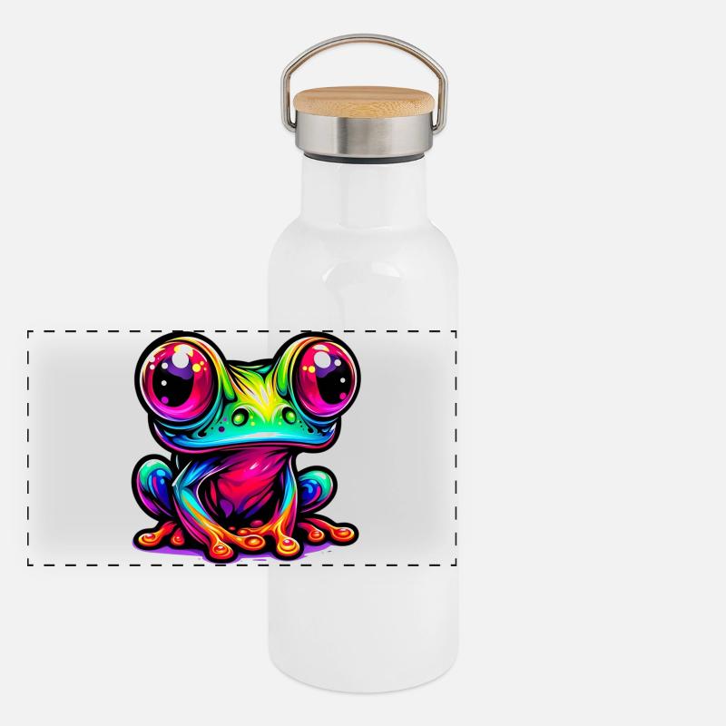 Grenouille Gourde isotherme avec bouchon en bambou