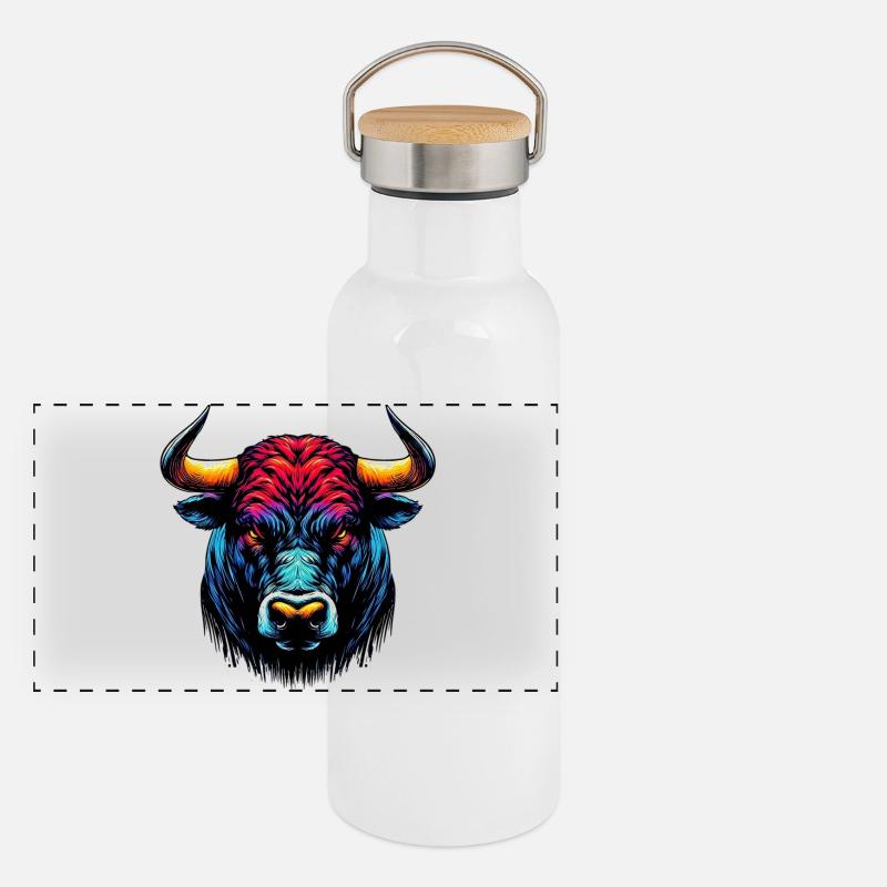 Panorama Thermosflasche mit Bambusdeckel