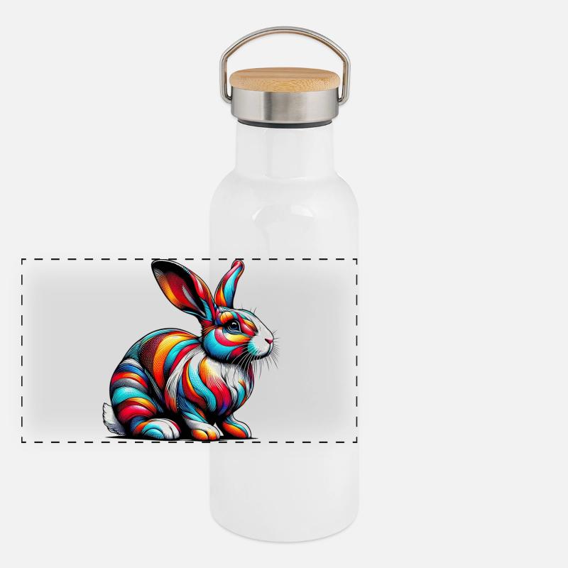 Lapin Gourde isotherme avec bouchon en bambou