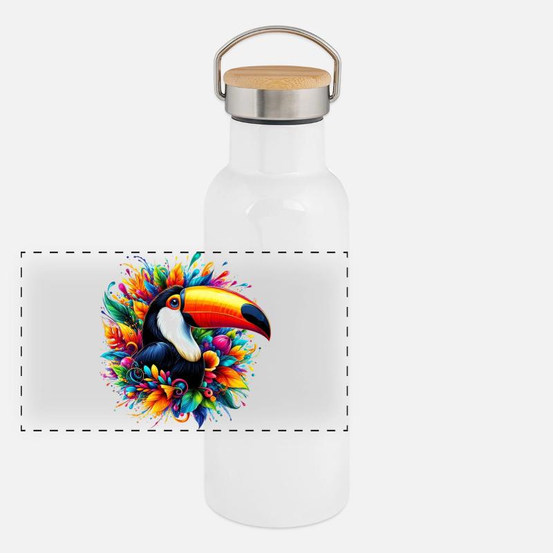 Tukan Panorama Thermosflasche mit Bambusdeckel