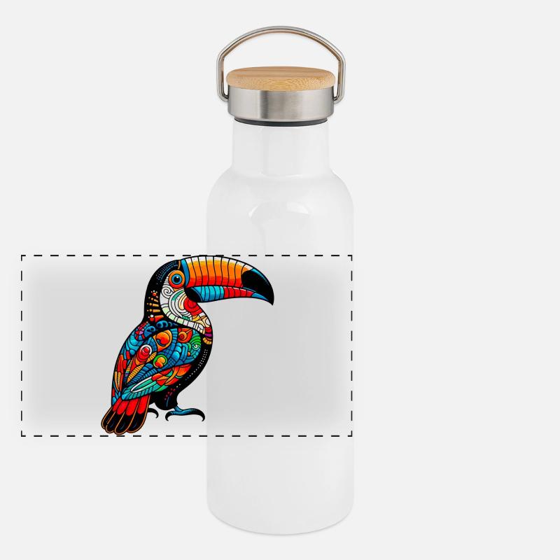 Toucan Gourde isotherme avec bouchon en bambou