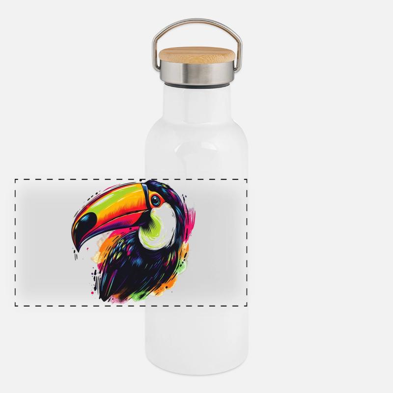 Toucan Gourde isotherme avec bouchon en bambou