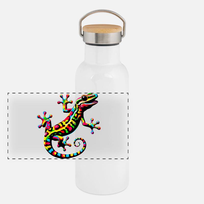 Gecko Panoramic Thermal Bottle with Bamboo Lid