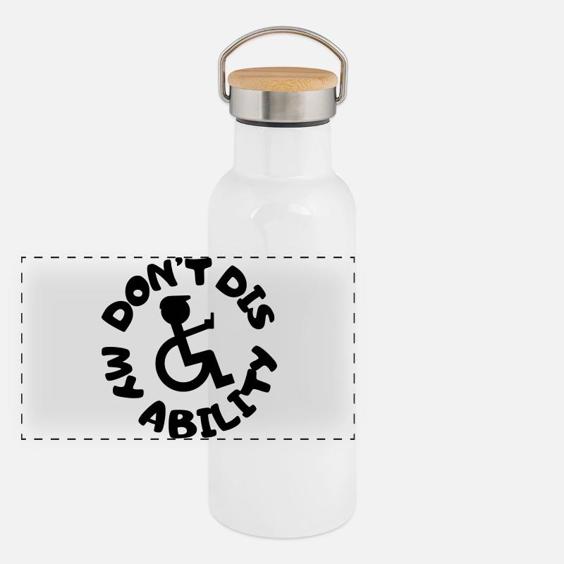 Leugne meine Behinderung nicht # Panorama Thermosflasche mit Bambusdeckel