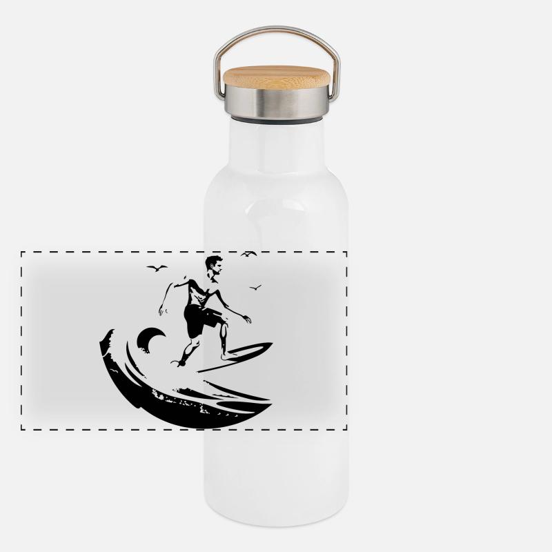 Panorama Thermosflasche mit Bambusdeckel