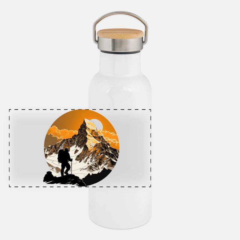Alpinist Panorama Thermosflasche mit Bambusdeckel