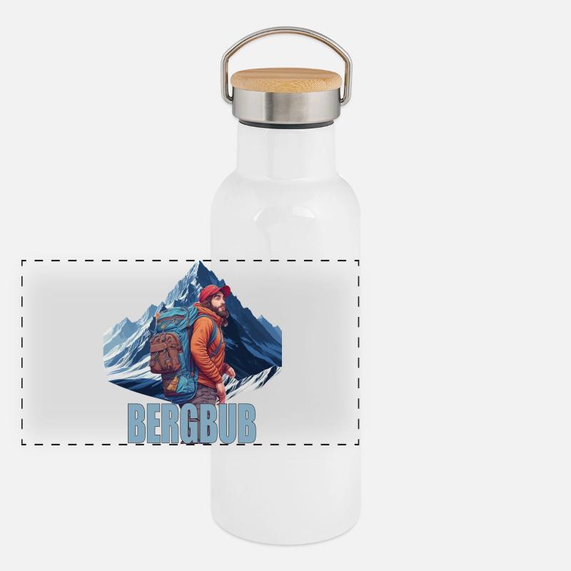 Bergbub Panorama Thermosflasche mit Bambusdeckel