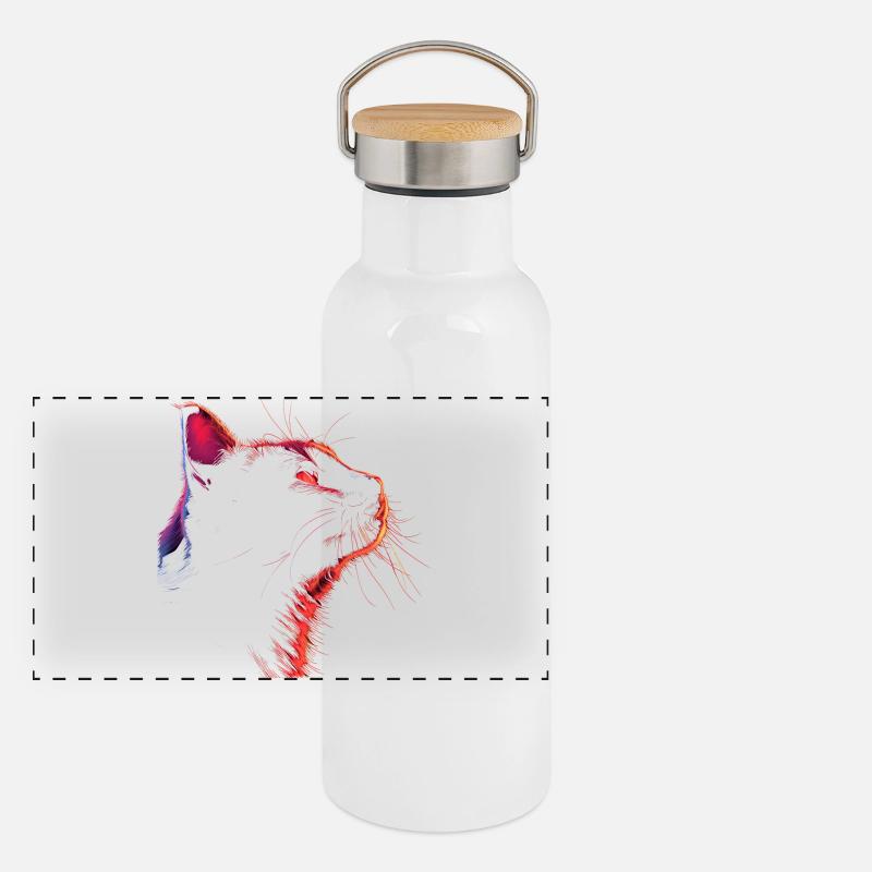 Cat Vintage Panoramic Thermal Bottle with Bamboo Lid