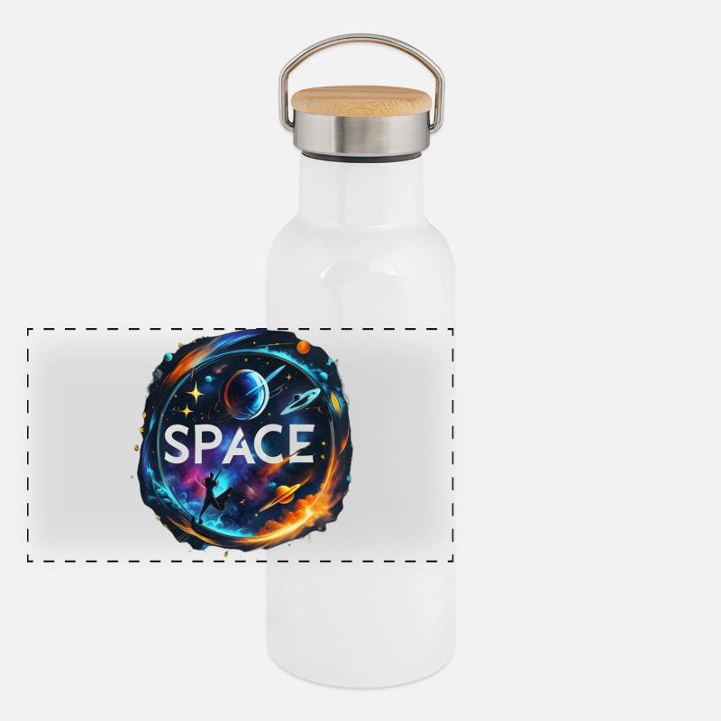 Raum Panorama Thermosflasche mit Bambusdeckel