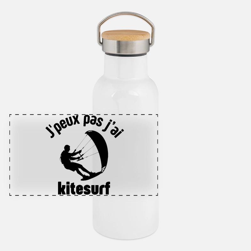 Kitesurfing, kiteboarding, kitesurfing fan Panoramic Thermal Bottle with Bamboo Lid