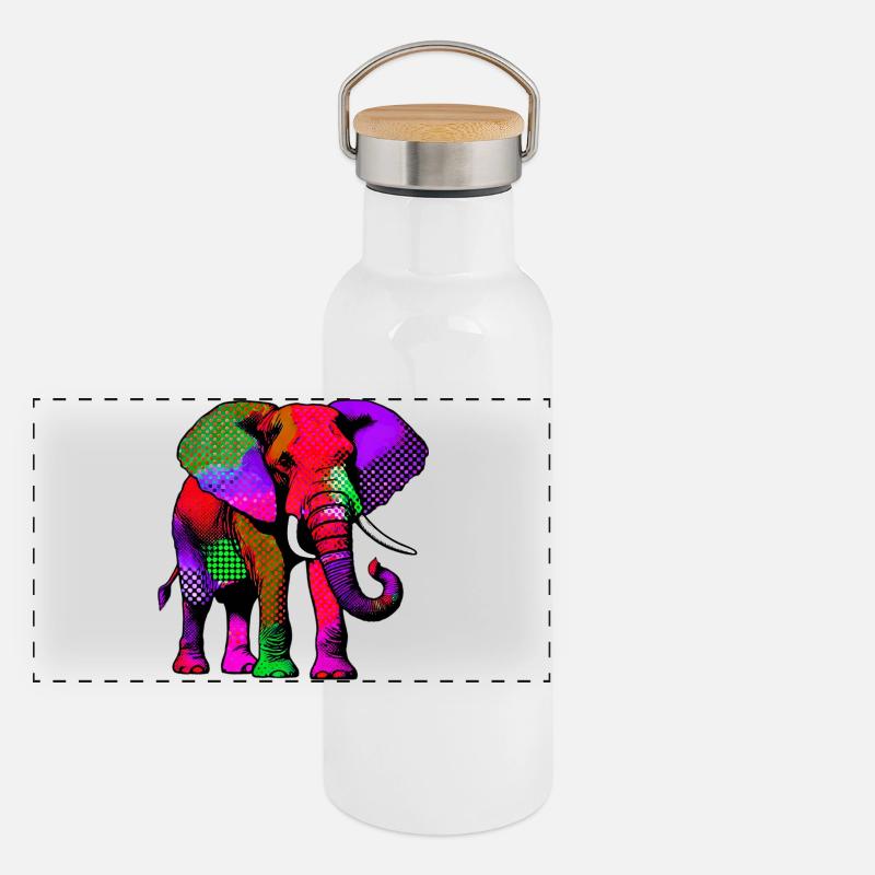 Elephant Panoramic Thermal Bottle with Bamboo Lid