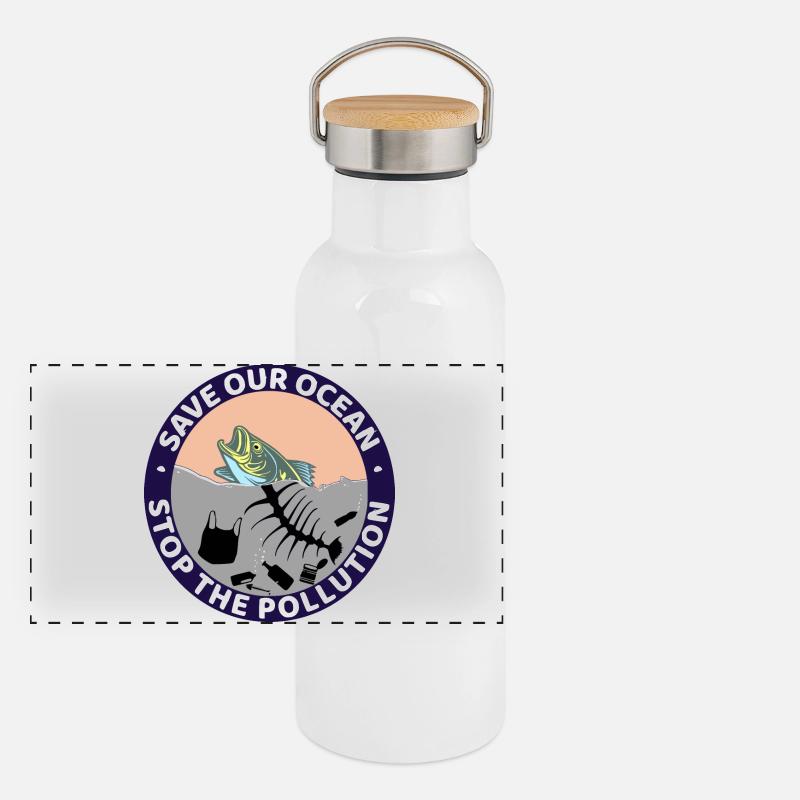 Save our ocean Panoramic Thermal Bottle with Bamboo Lid