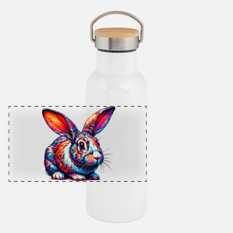 Lapin Gourde isotherme avec bouchon en bambou